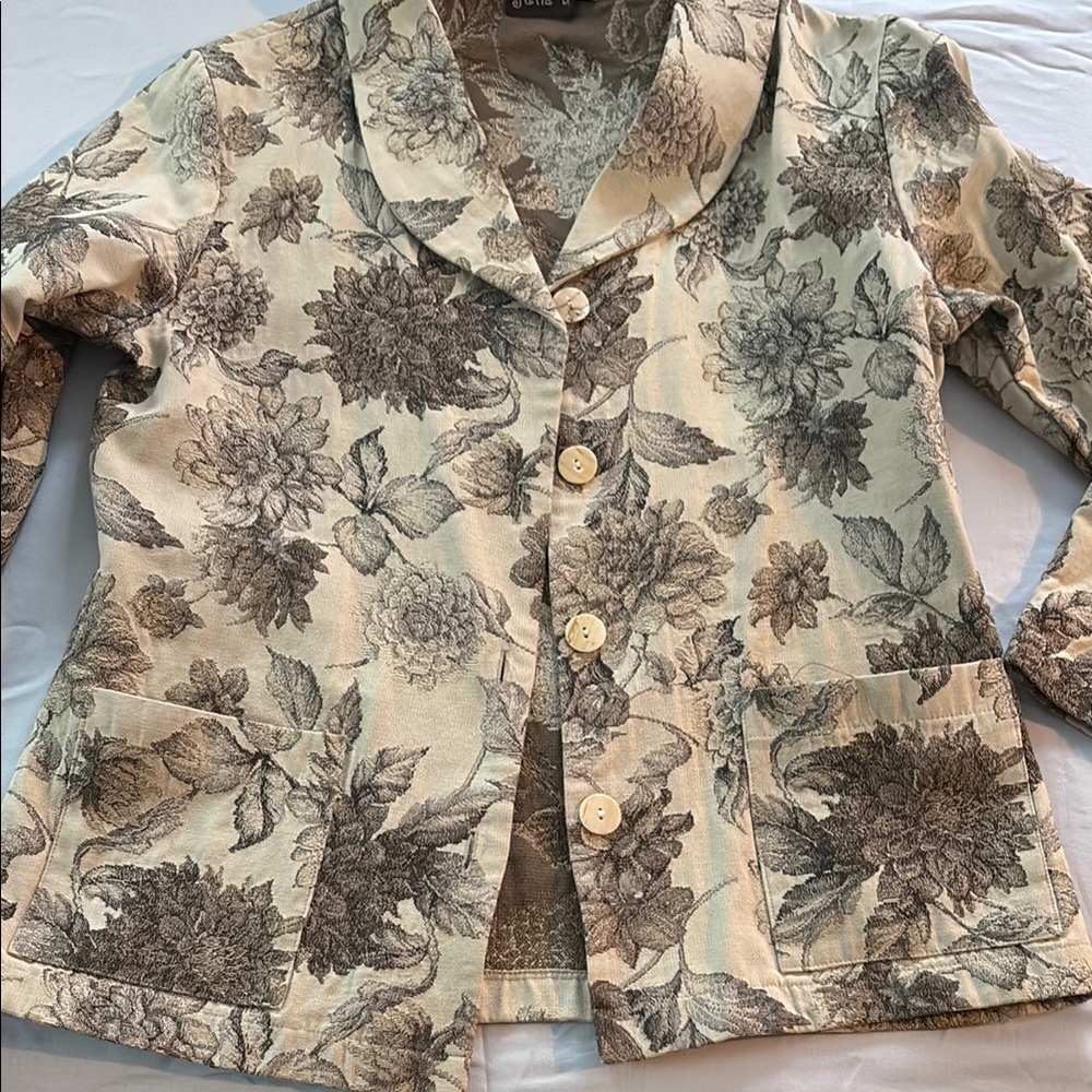Elegant Floral Print Blazer
